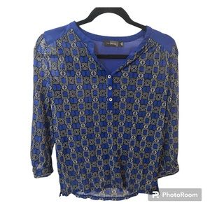 The Limited Blue and Black Blouse